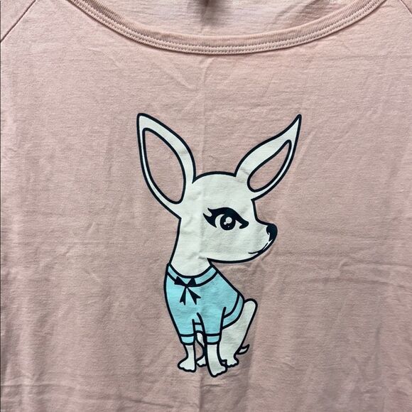 Salmon Sleepwear Dress with Animal Print - Picture 2 of 2